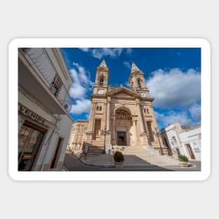 Cathedral Basilica of Saints Cosmas and Damian in Alberobello, Italy Sticker